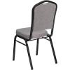 Flash Furniture 4 Pack HERCULES Series Crown Back Stacking Banquet Chair in Black Fabric – Silver Frame(Gray Fabric/Black Frame)