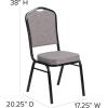 Flash Furniture 4 Pack HERCULES Series Crown Back Stacking Banquet Chair in Black Fabric – Silver Frame(Gray Fabric/Black Frame)