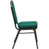 Flash Furniture 4 Pack HERCULES Series Crown Back Stacking Banquet Chair in Black Fabric – Silver Frame(Green Fabric/Gold Vein Frame)
