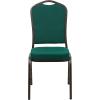 Flash Furniture 4 Pack HERCULES Series Crown Back Stacking Banquet Chair in Black Fabric – Silver Frame(Green Fabric/Gold Vein Frame)
