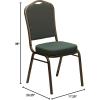 Flash Furniture 4 Pack HERCULES Series Crown Back Stacking Banquet Chair in Black Fabric – Silver Frame(Green Patterned Fabric/Gold Vein Frame)