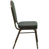 Flash Furniture 4 Pack HERCULES Series Crown Back Stacking Banquet Chair in Black Fabric – Silver Frame(Green Patterned Fabric/Gold Vein Frame)