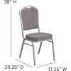 Flash Furniture 4 Pack HERCULES Series Crown Back Stacking Banquet Chair in Black Fabric – Silver Frame(Herringbone Fabric/Silver Frame)