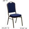 Flash Furniture 4 Pack HERCULES Series Crown Back Stacking Banquet Chair in Black Fabric – Silver Frame(Navy Blue Dot Patterned Fabric/Gold Vein Frame)