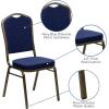 Flash Furniture 4 Pack HERCULES Series Crown Back Stacking Banquet Chair in Black Fabric – Silver Frame(Navy Blue Dot Patterned Fabric/Gold Vein Frame)