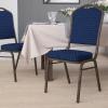 Flash Furniture 4 Pack HERCULES Series Crown Back Stacking Banquet Chair in Black Fabric – Silver Frame(Navy Blue Dot Patterned Fabric/Gold Vein Frame)