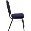 Flash Furniture 4 Pack HERCULES Series Crown Back Stacking Banquet Chair in Black Fabric – Silver Frame(Navy Blue Patterned Fabric/Gold Vein Frame)