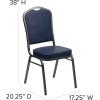 Flash Furniture 4 Pack HERCULES Series Crown Back Stacking Banquet Chair in Black Fabric – Silver Frame(Navy Vinyl/Silver Vein Frame)