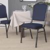 Flash Furniture 4 Pack HERCULES Series Crown Back Stacking Banquet Chair in Black Fabric – Silver Frame(Navy Vinyl/Silver Vein Frame)