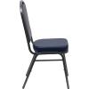 Flash Furniture 4 Pack HERCULES Series Crown Back Stacking Banquet Chair in Black Fabric – Silver Frame(Navy Vinyl/Silver Vein Frame)
