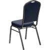 Flash Furniture 4 Pack HERCULES Series Crown Back Stacking Banquet Chair in Black Fabric – Silver Frame(Navy Vinyl/Silver Vein Frame)