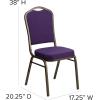 Flash Furniture 4 Pack HERCULES Series Crown Back Stacking Banquet Chair in Black Fabric – Silver Frame(Purple Fabric/Gold Vein Frame)