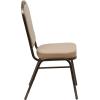Flash Furniture 4 Pack HERCULES Series Crown Back Stacking Banquet Chair in Black Fabric – Silver Frame(Tan Vinyl/Copper Vein Frame)