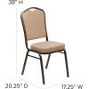 Flash Furniture 4 Pack HERCULES Series Crown Back Stacking Banquet Chair in Black Fabric – Silver Frame(Tan Vinyl/Copper Vein Frame)