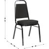 Flash Furniture 4 Pack HERCULES Series Trapezoidal Back Stacking Banquet Chair in Burgundy Patterned Fabric – Gold Frame(Black Fabric/Black Frame)