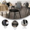 Flash Furniture 4 Pack HERCULES Series Trapezoidal Back Stacking Banquet Chair in Burgundy Patterned Fabric – Gold Frame(Black Vinyl/Black Frame)