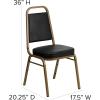 Flash Furniture 4 Pack HERCULES Series Trapezoidal Back Stacking Banquet Chair in Burgundy Patterned Fabric – Gold Frame(Black Vinyl/Gold Frame)