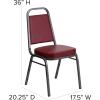 Flash Furniture 4 Pack HERCULES Series Trapezoidal Back Stacking Banquet Chair in Burgundy Patterned Fabric – Gold Frame(Burgundy Vinyl/Silver Vein Frame)