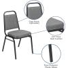 Flash Furniture 4 Pack HERCULES Series Trapezoidal Back Stacking Banquet Chair in Burgundy Patterned Fabric – Gold Frame(Gray Fabric/Silver Vein Frame)
