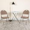Flash Furniture 4 Pack HERCULES Series Ultra-Premium Triple Braced Burgundy Fabric Metal Folding Chair with Easy-Carry Handle(Beige Fabric/Beige Frame)