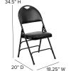 Flash Furniture 4 Pack HERCULES Series Ultra-Premium Triple Braced Burgundy Fabric Metal Folding Chair with Easy-Carry Handle(Black Vinyl/Black Frame)
