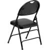 Flash Furniture 4 Pack HERCULES Series Ultra-Premium Triple Braced Burgundy Fabric Metal Folding Chair with Easy-Carry Handle(Black Vinyl/Black Frame)