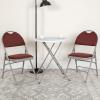 Flash Furniture 4 Pack HERCULES Series Ultra-Premium Triple Braced Burgundy Fabric Metal Folding Chair with Easy-Carry Handle(Burgundy Fabric/Gray Frame)