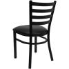 Flash Furniture 4 Pk. HERCULES Series Black Ladder Back Metal Restaurant Chair – Black Vinyl Seat(Chair)