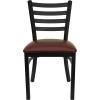 Flash Furniture 4 Pk. HERCULES Series Black Ladder Back Metal Restaurant Chair – Burgundy Vinyl Seat(Red)
