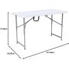 Flash Furniture 4-Foot Height Adjustable Bi-Fold Granite White Plastic Folding Table(Classic)