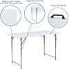 Flash Furniture 4-Foot Height Adjustable Bi-Fold Granite White Plastic Folding Table(Easy-Fold)