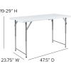 Flash Furniture 4-Foot Height Adjustable Bi-Fold Granite White Plastic Folding Table(Easy-Fold)
