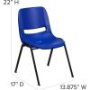 Flash Furniture 5 Pack HERCULES Series 440 lb. Capacity Kid’s Navy Ergonomic Shell Stack Chair with Black Frame and 12″ Seat Height(1)