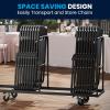 Flash Furniture 6 Pack HERCULES Series 500 lb. Capacity Heavy Duty Black Plastic Folding Chair with Built-in Ganging Brackets(Black)