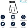 Flash Furniture 6 Pack HERCULES Series 500 lb. Capacity Heavy Duty Black Plastic Folding Chair with Built-in Ganging Brackets(Black)