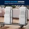 Flash Furniture 6 Pack HERCULES Series 500 lb. Capacity Heavy Duty Black Plastic Folding Chair with Built-in Ganging Brackets(White)