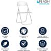 Flash Furniture 6 Pack HERCULES Series 500 lb. Capacity Heavy Duty Black Plastic Folding Chair with Built-in Ganging Brackets(White)