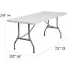 Flash Furniture 6-Foot Granite White Plastic Folding Table