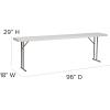Flash Furniture 8′ Plastic Folding Training and Event Table, Rectangular Folding Training Table with 330-lb. Static Weight Capacity, White(Classic)