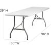 Flash Furniture 8-Foot Granite White Plastic Folding Table