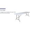 Flash Furniture 8-Foot Height Adjustable Granite White Plastic Folding Table