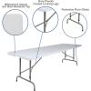 Flash Furniture 8-Foot Height Adjustable Granite White Plastic Folding Table