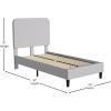 Flash Furniture Addison Queen Size Platform Bed with Fabric Upholstered Headboard, Timeless Low-Profile Queen Bed Frame with Headboard, Light Gray(Light Grey)