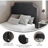 Flash Furniture Adeline Twin Headboard with 2 Outlets, USB Port, USB Type-C Port, Contoured Headboard, Studded LeatherSoft Upholstery, Dual Hanging Options, White(Gray Linen)