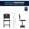 Flash Furniture Adjustable Height Black Student Chair with Black Pedestal Frame(Set of 1  Seat Height 16.5-18.5″)