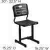 Flash Furniture Adjustable Height Black Student Chair with Black Pedestal Frame(Set of 12  Seat Height 16.5-18.5″)