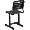 Flash Furniture Adjustable Height Black Student Chair with Black Pedestal Frame(Set of 6  Seat Height 16.5-18.5″)