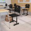 Flash Furniture Adjustable Height Black Student Chair with Black Pedestal Frame(Set of 6  Seat Height 16.5-18.5″)