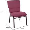 Flash Furniture Advantage Mixed Tan Discount Church Chair – 21 in. Wide(Burgundy Pattern Fabric/Gold Vein Frame)