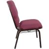 Flash Furniture Advantage Mixed Tan Discount Church Chair – 21 in. Wide(Burgundy Pattern Fabric/Gold Vein Frame)